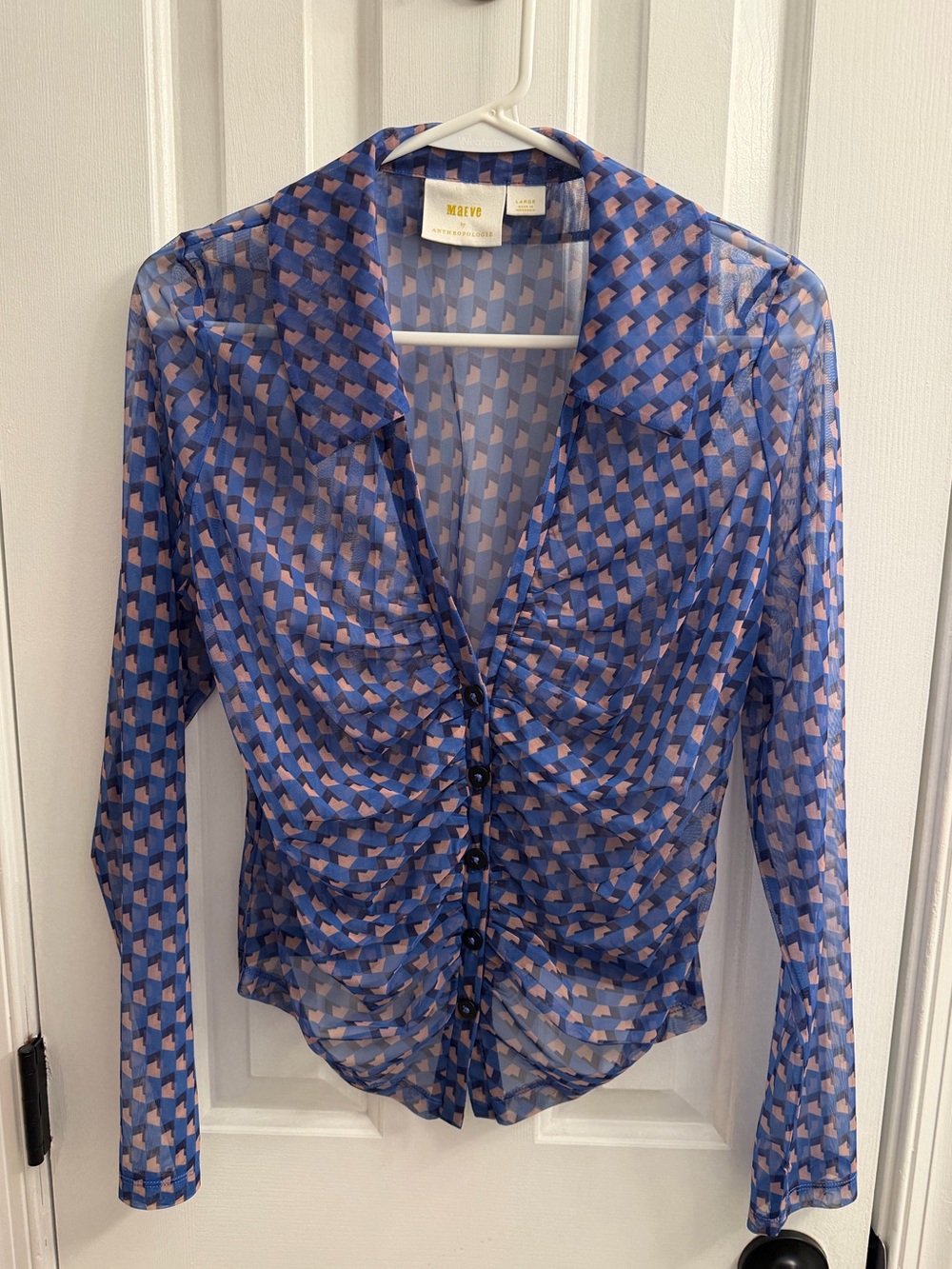 Maeve Button-Down Blouse - Size Large - Picture 4 of 7